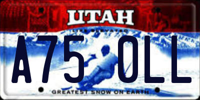 UT license plate A750LL