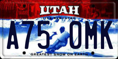 UT license plate A750MK