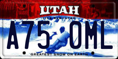 UT license plate A750ML