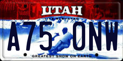 UT license plate A750NW