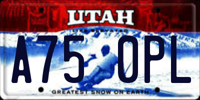 UT license plate A750PL