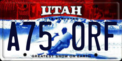 UT license plate A750RF