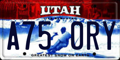 UT license plate A750RY