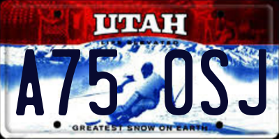UT license plate A750SJ