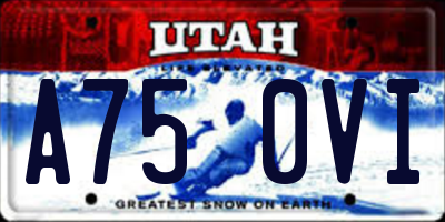 UT license plate A750VI