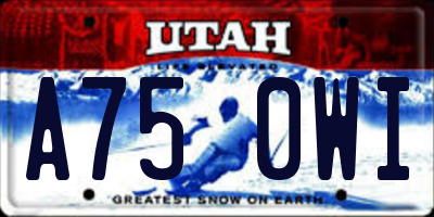 UT license plate A750WI