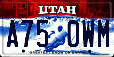 UT license plate A750WM