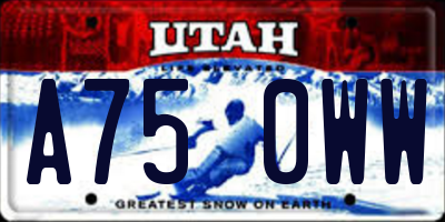 UT license plate A750WW