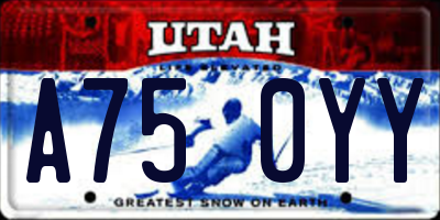 UT license plate A750YY