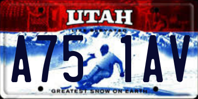 UT license plate A751AV