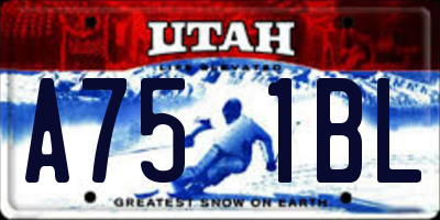 UT license plate A751BL