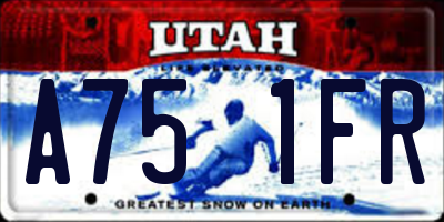 UT license plate A751FR