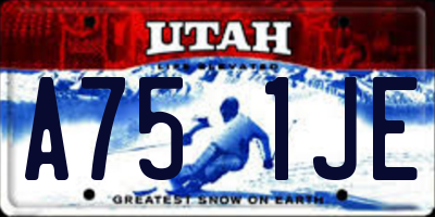 UT license plate A751JE