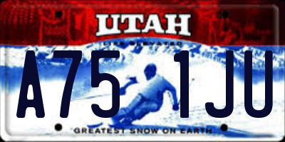 UT license plate A751JU