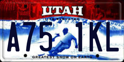 UT license plate A751KL