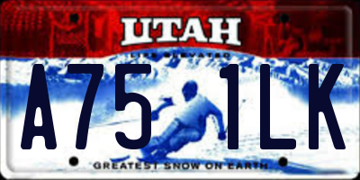 UT license plate A751LK