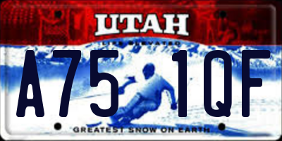 UT license plate A751QF