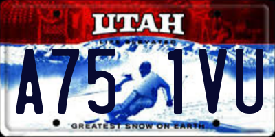 UT license plate A751VU