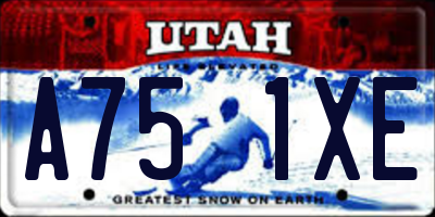 UT license plate A751XE