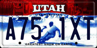 UT license plate A751XT