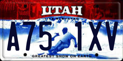 UT license plate A751XV
