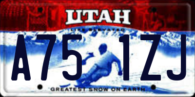 UT license plate A751ZJ