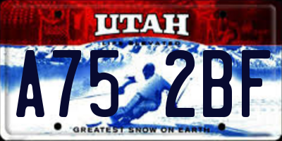 UT license plate A752BF
