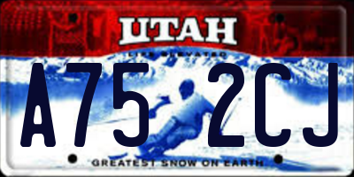 UT license plate A752CJ