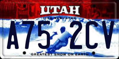 UT license plate A752CV