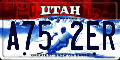 UT license plate A752ER