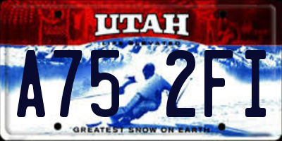 UT license plate A752FI