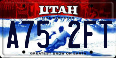 UT license plate A752FT