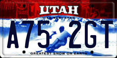 UT license plate A752GT