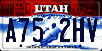 UT license plate A752HV