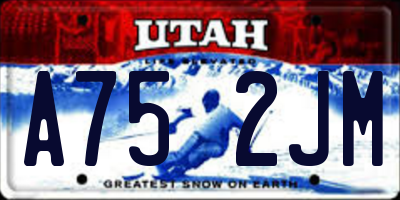 UT license plate A752JM