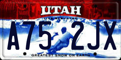 UT license plate A752JX