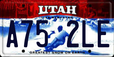 UT license plate A752LE