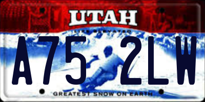 UT license plate A752LW