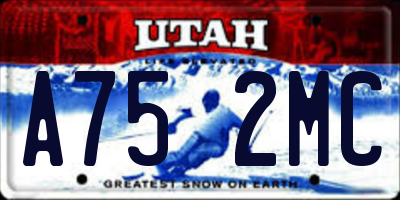 UT license plate A752MC