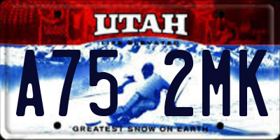 UT license plate A752MK