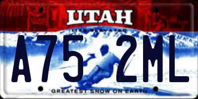 UT license plate A752ML