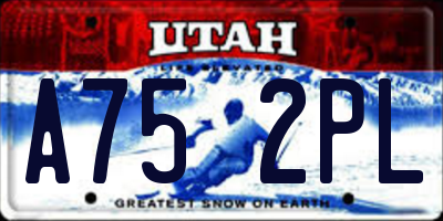 UT license plate A752PL