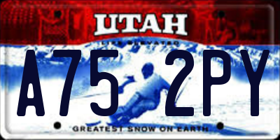 UT license plate A752PY