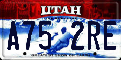 UT license plate A752RE