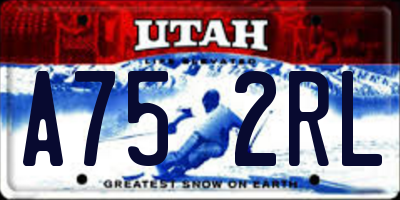 UT license plate A752RL