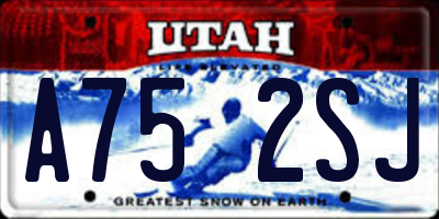 UT license plate A752SJ