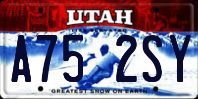 UT license plate A752SY