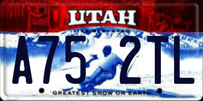 UT license plate A752TL