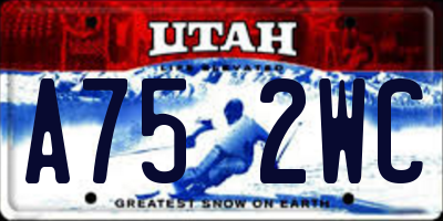 UT license plate A752WC