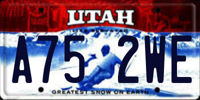 UT license plate A752WE